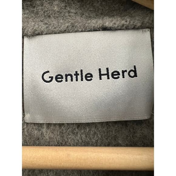 Gentle Herd Oversized Button-down Wool Cashmere Shirt Jacket, Fog Gray size S - Picture 7 of 10
